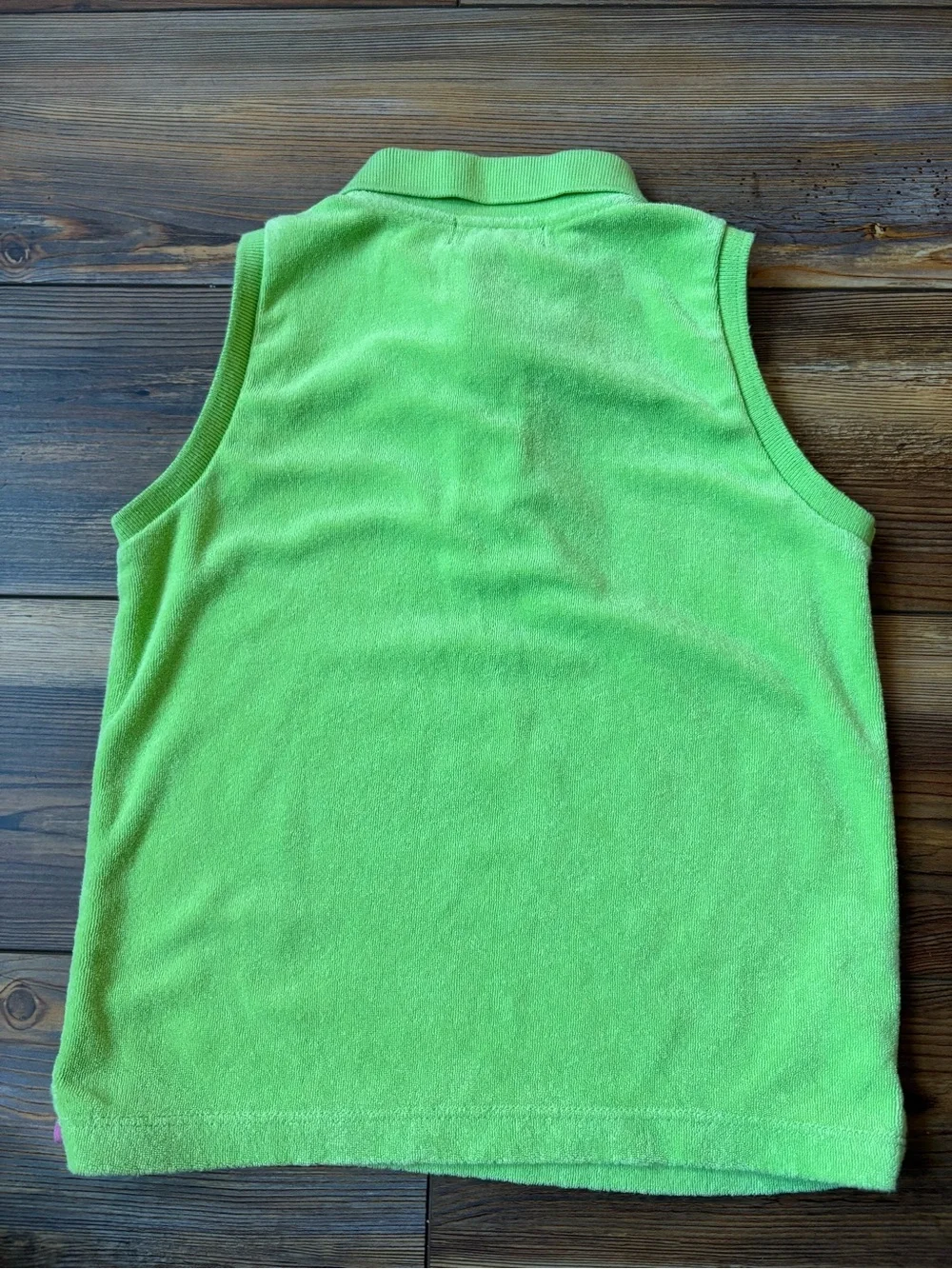 Ralph Lauren Neon Green Sleeveless Polo with Pink Pony